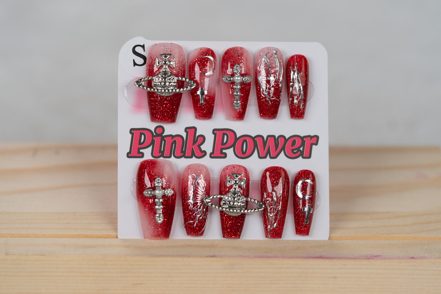 Pink Power Press on Nails- Red Queen