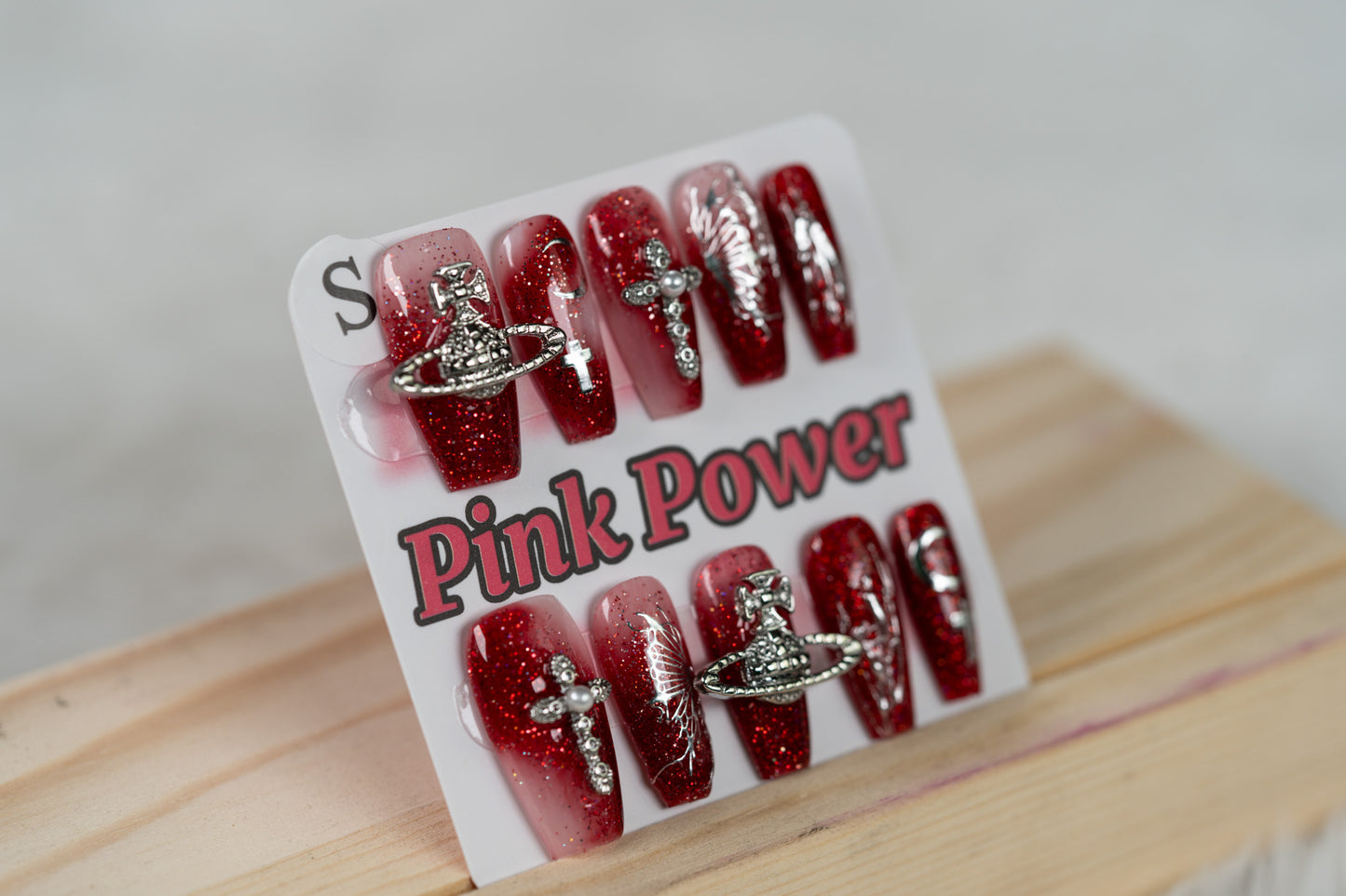 Pink Power Press on Nails- Red Queen