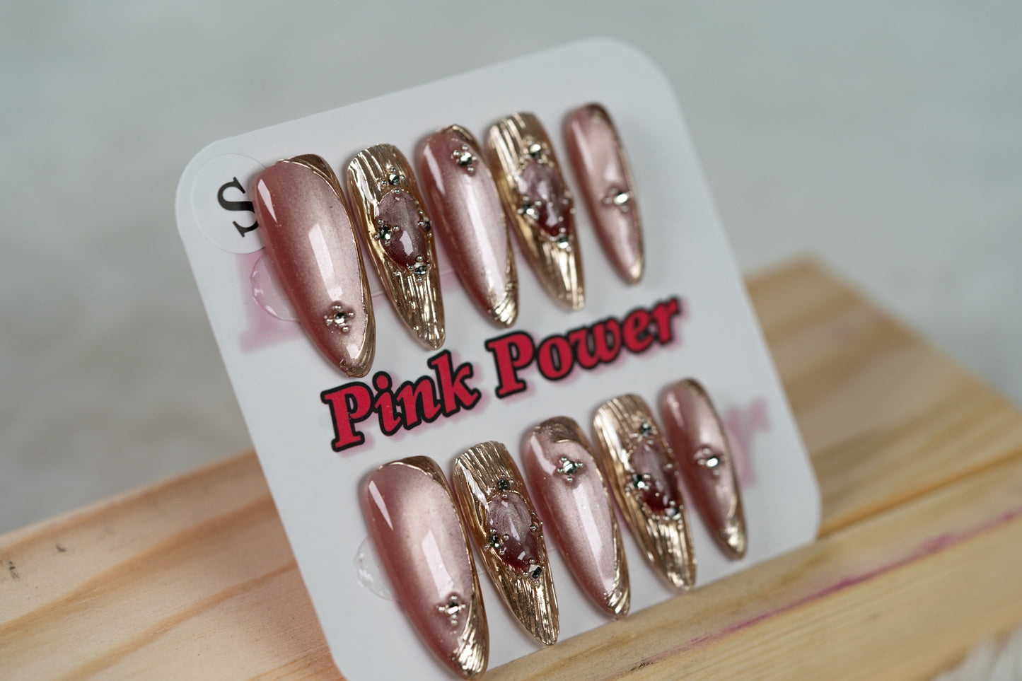 Pink Power Press on Nails- Nude Princess Eye