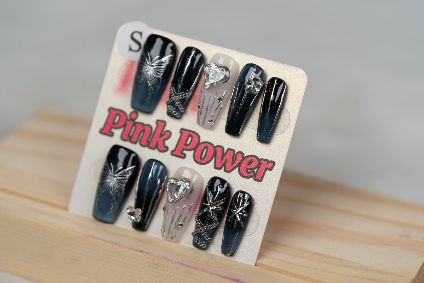 Pink Power Press on Nails- Chained Butterfly