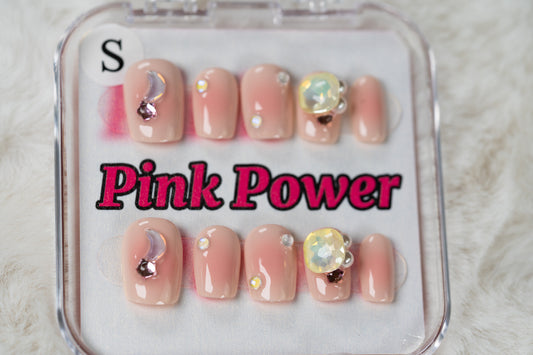 Pink Power Press on Nails- Luna's Tear