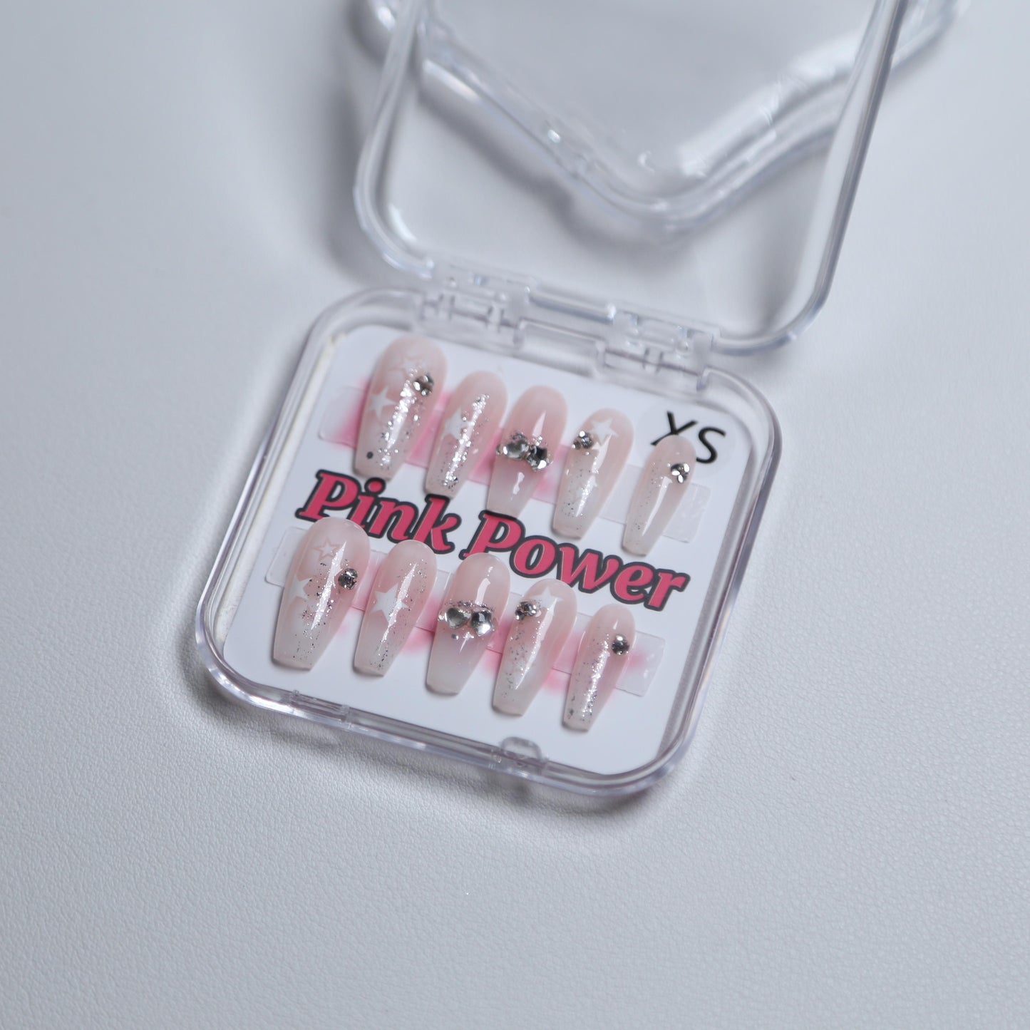 Pink Power Press on Nails- Pink Shades with Star