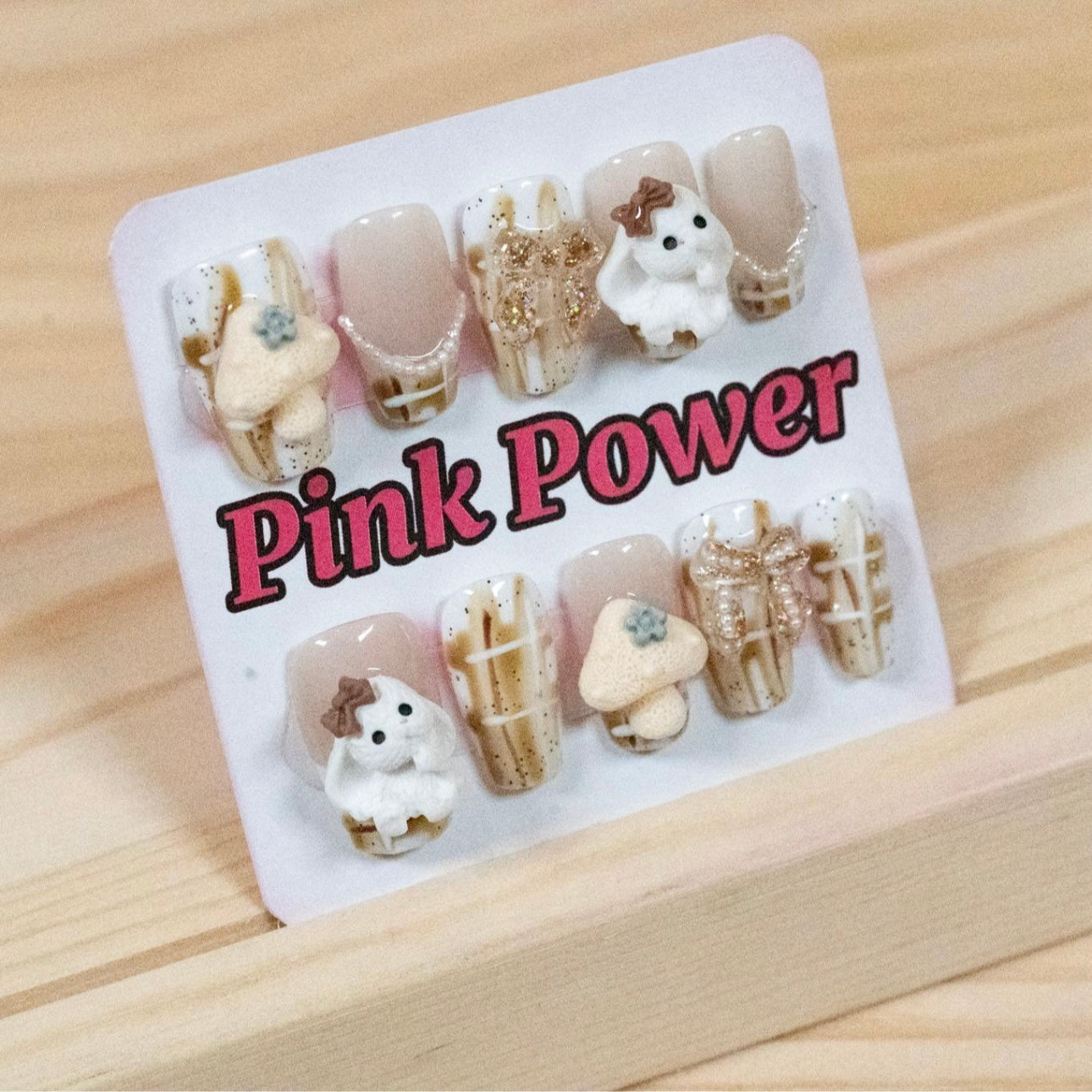Pink Power Press on Nails- Rabbit Party