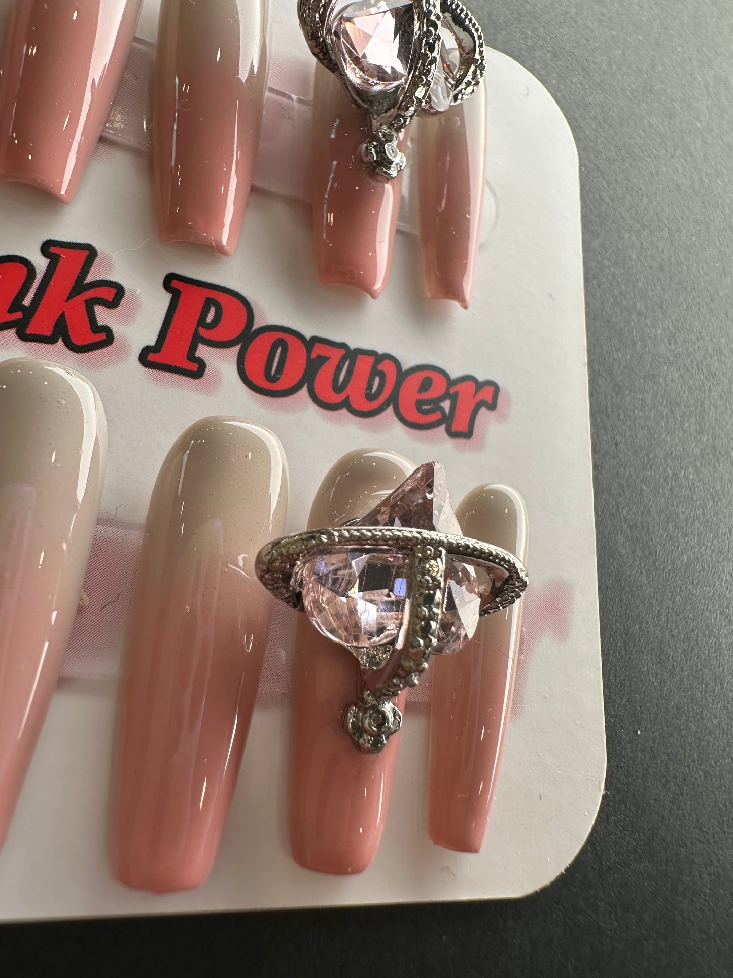 Pink Power Press on Nails- Pink Diamond Crown