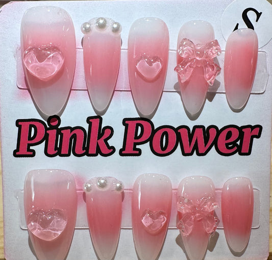 Pink Power Press on Nails- Jelly Pink