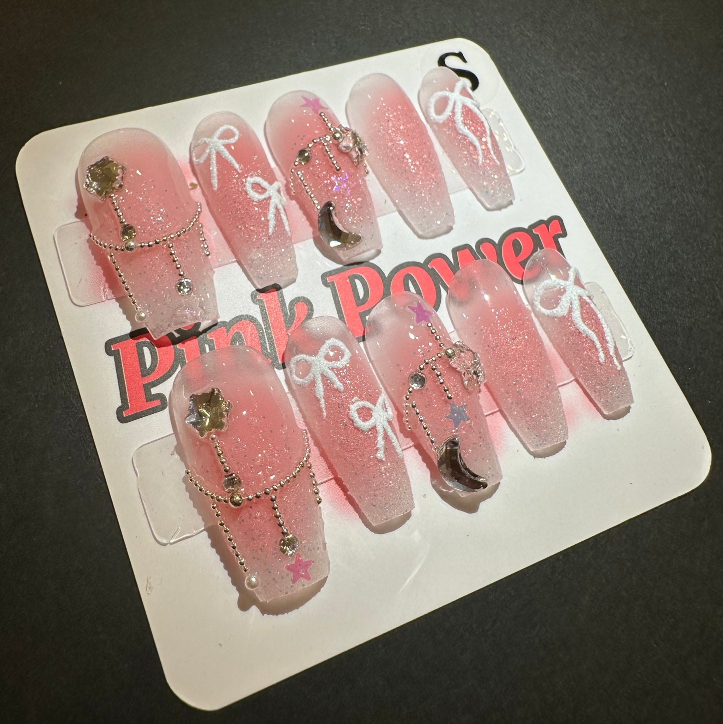Pink Power Press on Nails- Pink Sparkle Ribbon