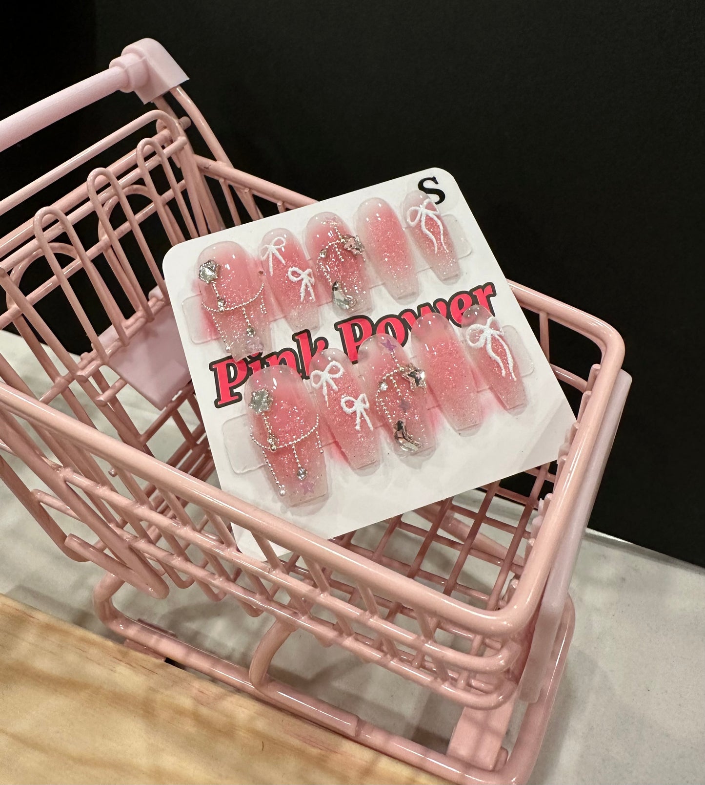 Pink Power Press on Nails- Pink Sparkle Ribbon